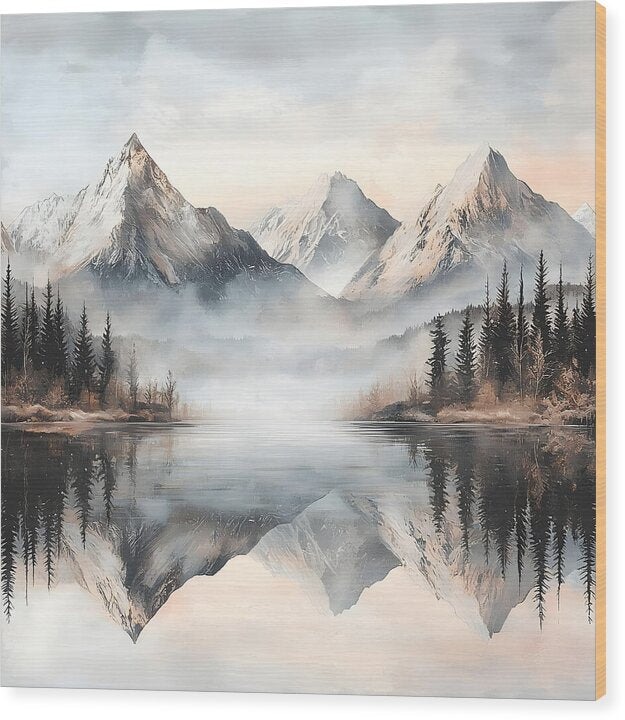 Mystic Mirror - White - Wood Print