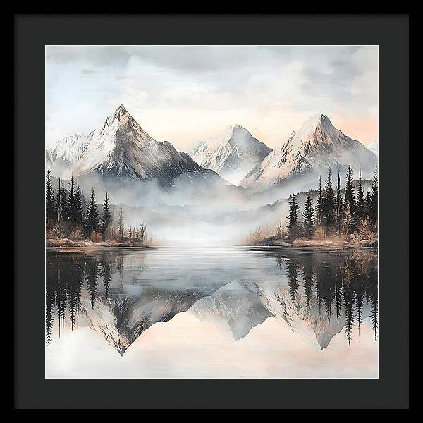 Mystic Mirror - White - Framed Print