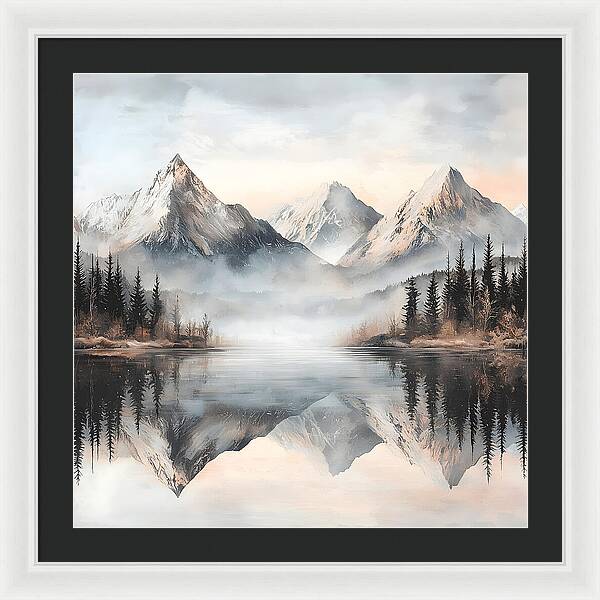 Mystic Mirror - White - Framed Print