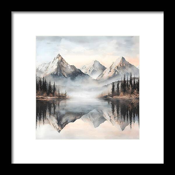 Mystic Mirror - White - Framed Print