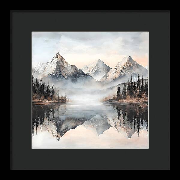 Mystic Mirror - White - Framed Print