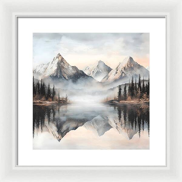 Mystic Mirror - White - Framed Print