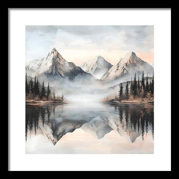 Mystic Mirror - White - Framed Print