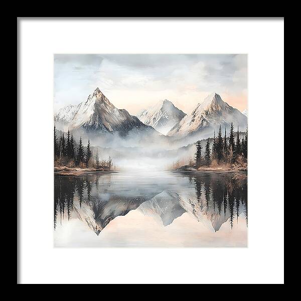 Mystic Mirror - White - Framed Print