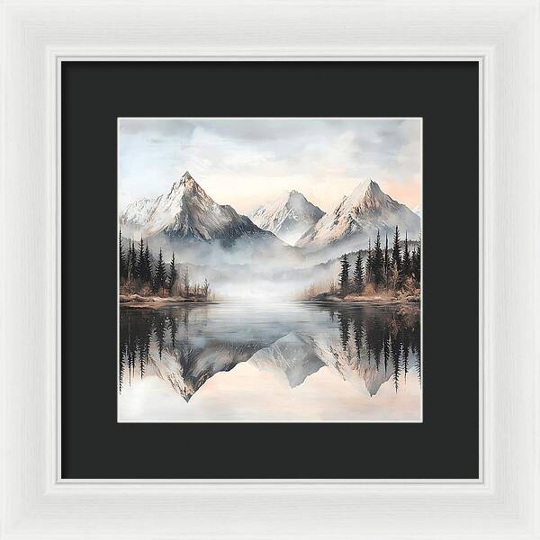 Mystic Mirror - White - Framed Print