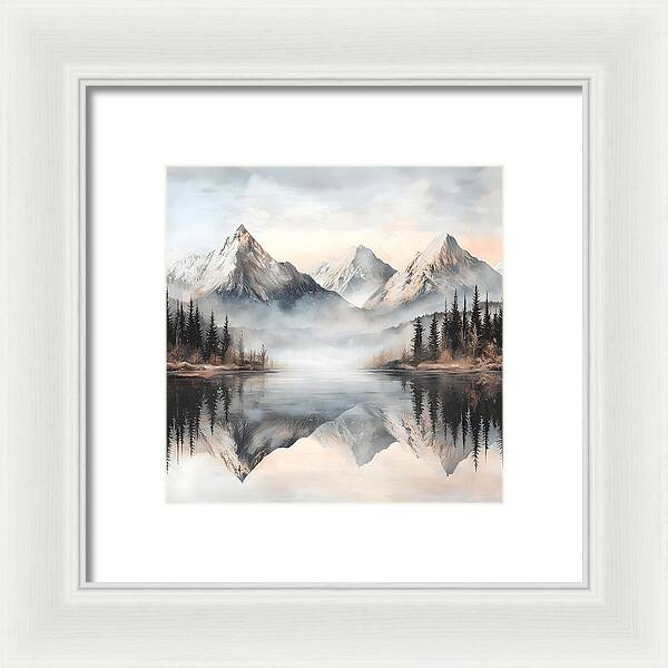 Mystic Mirror - White - Framed Print