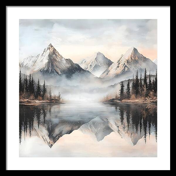 Mystic Mirror - White - Framed Print