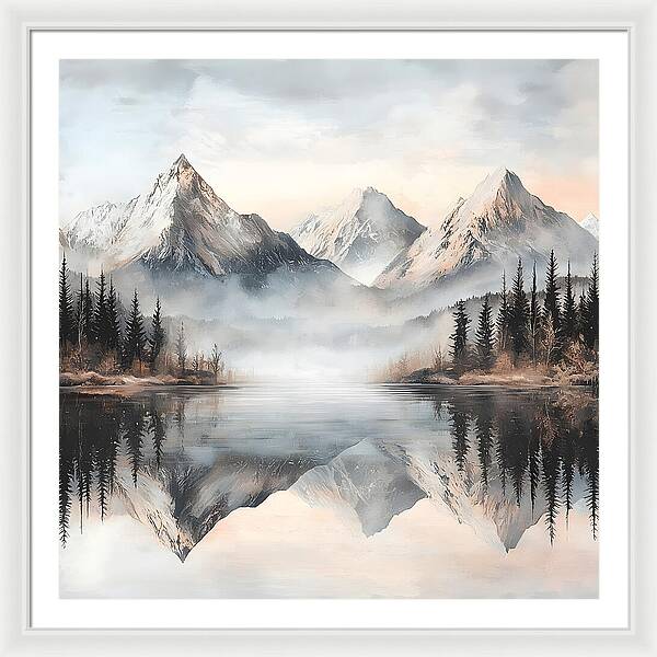 Mystic Mirror - White - Framed Print