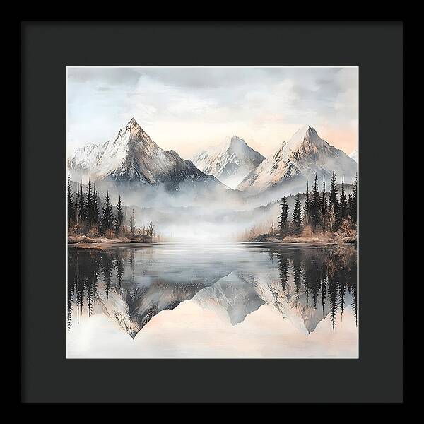 Mystic Mirror - White - Framed Print