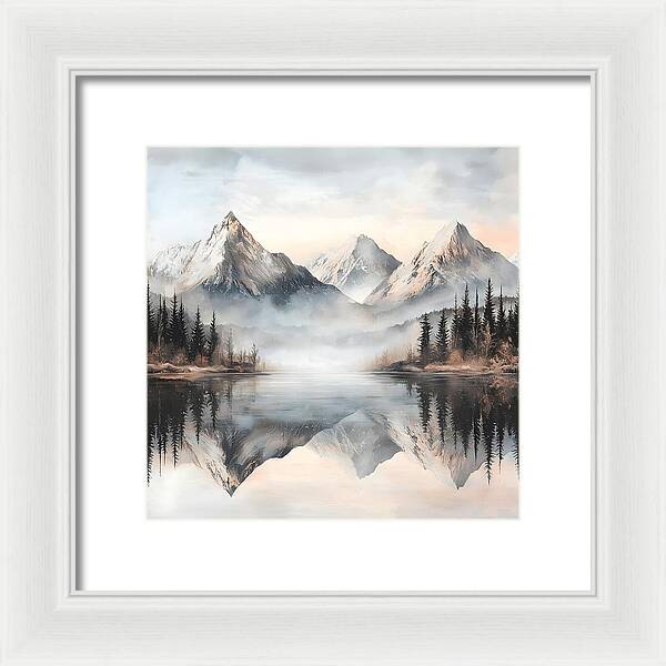 Mystic Mirror - White - Framed Print