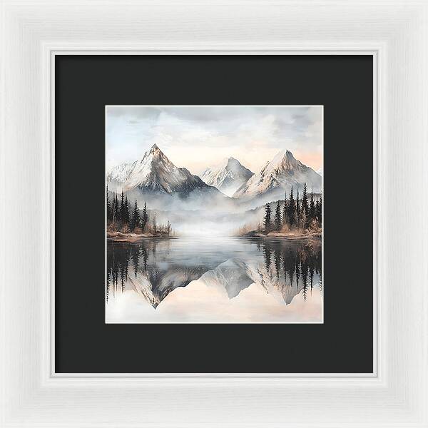 Mystic Mirror - White - Framed Print