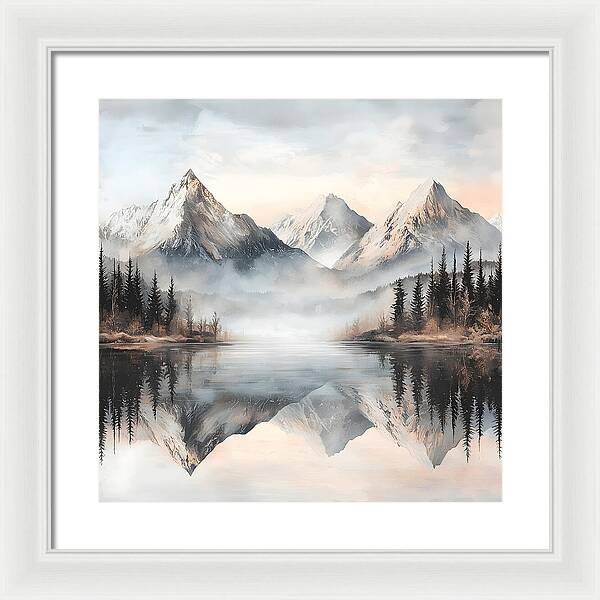 Mystic Mirror - White - Framed Print