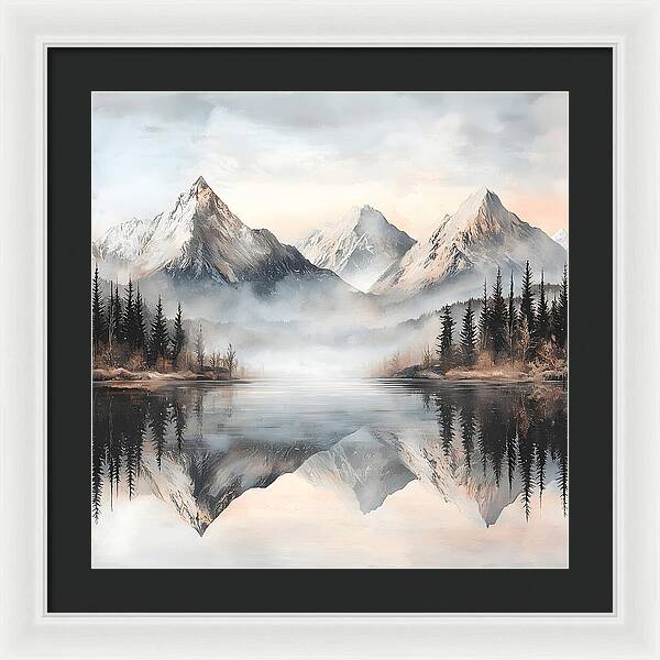 Mystic Mirror - White - Framed Print