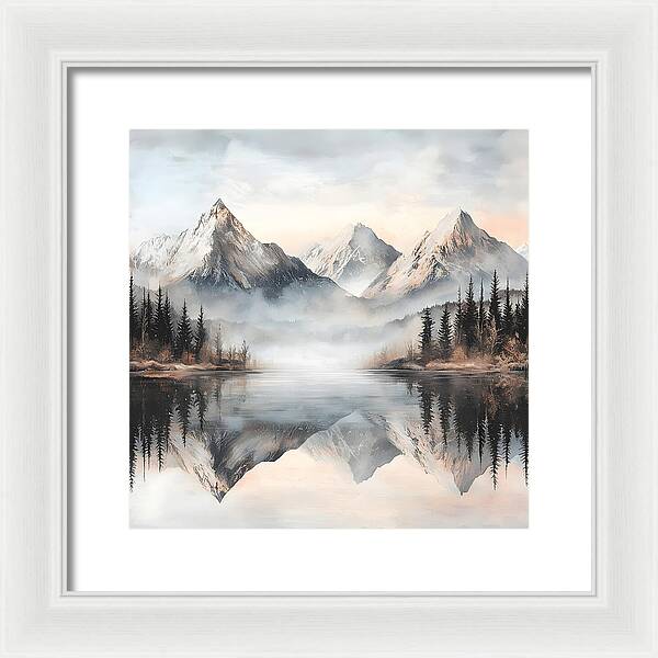 Mystic Mirror - White - Framed Print