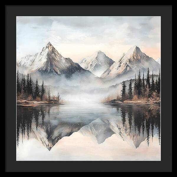 Mystic Mirror - White - Framed Print