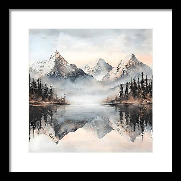 Mystic Mirror - White - Framed Print