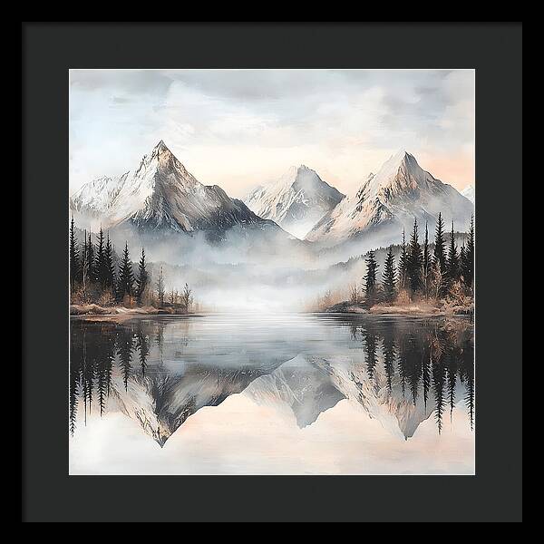 Mystic Mirror - White - Framed Print