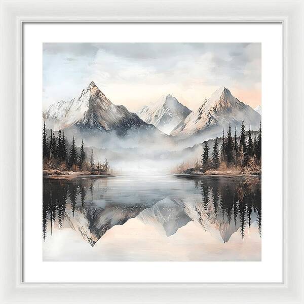 Mystic Mirror - White - Framed Print