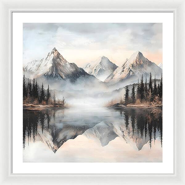 Mystic Mirror - White - Framed Print