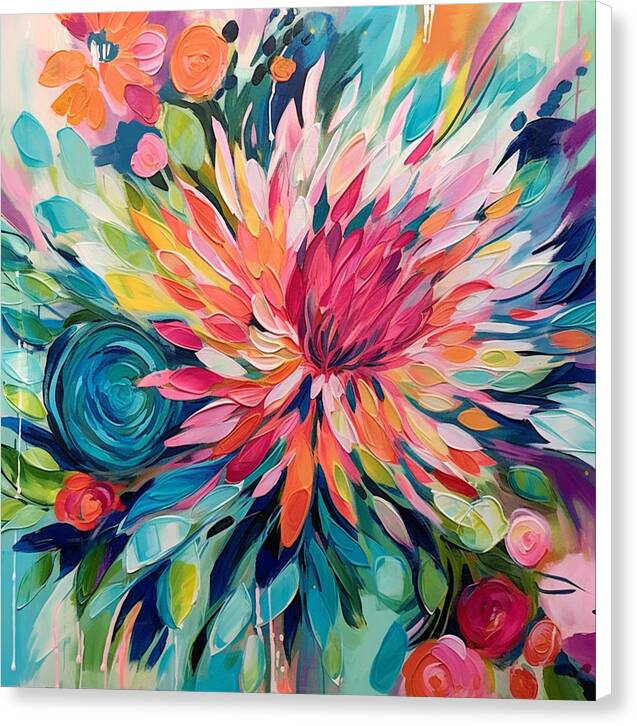 Radiant Floral Rhapsody - Canvas Print