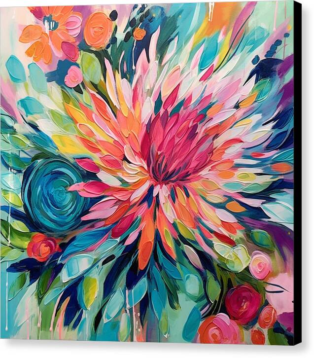 Radiant Floral Rhapsody - Canvas Print