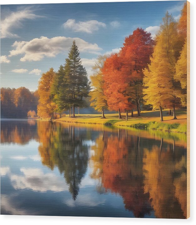 Reflections of Fall - Wood Print