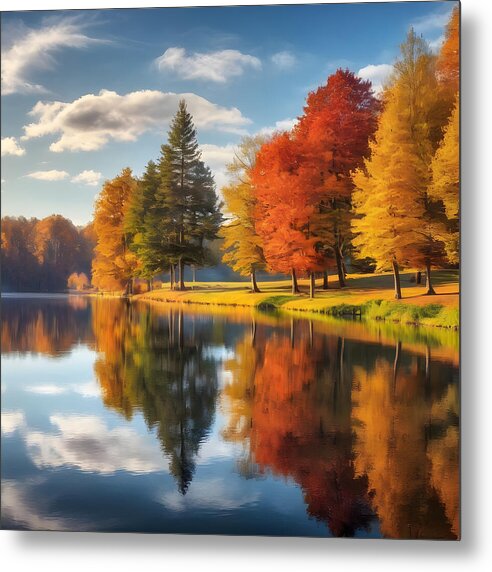 Reflections of Fall - Metal Print