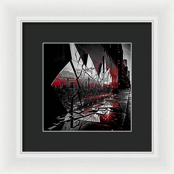 Skyline Kaleidoscope Dark - Framed Print