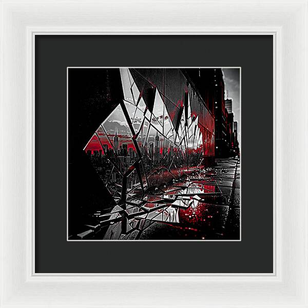 Skyline Kaleidoscope Dark - Framed Print