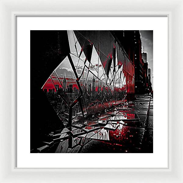 Skyline Kaleidoscope Dark - Framed Print