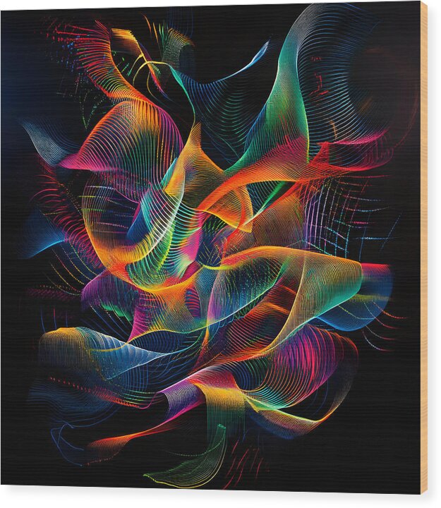 Vibrant Convergence - Wood Print