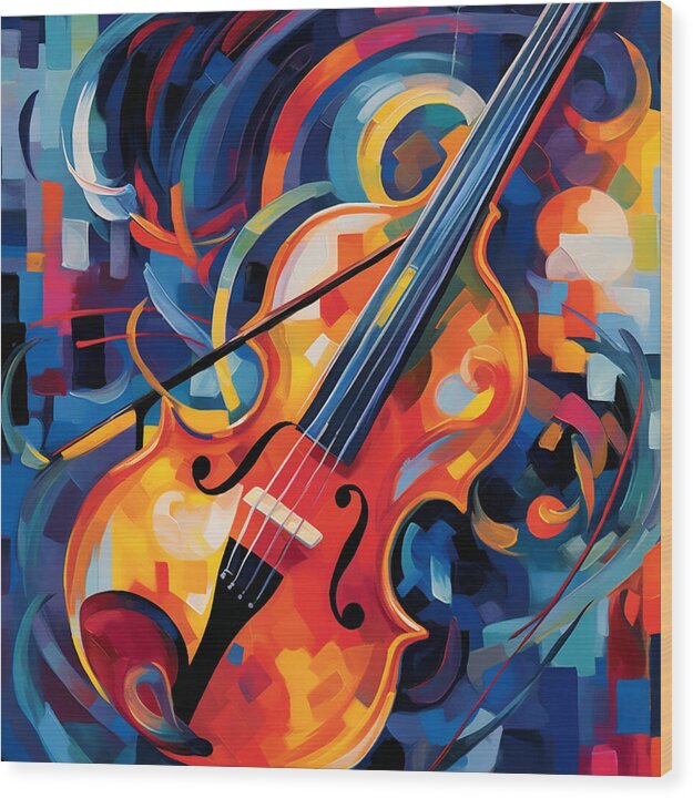 Vibrant Strings - Wood Print