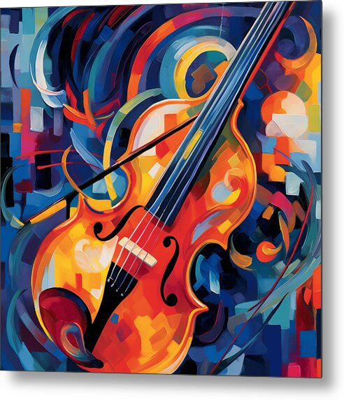 Vibrant Strings - Metal Print