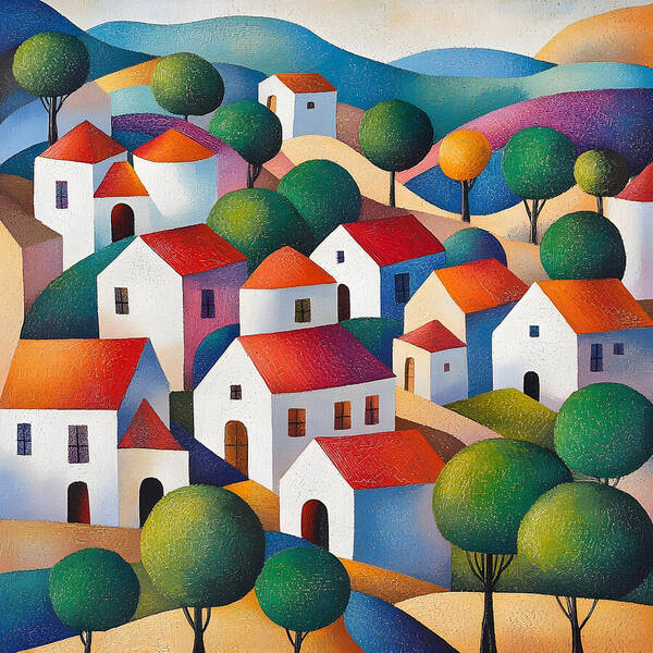 Village of Colors - Art Print