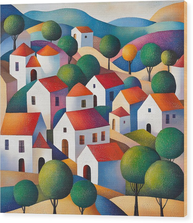 Village of Colors - Wood Print