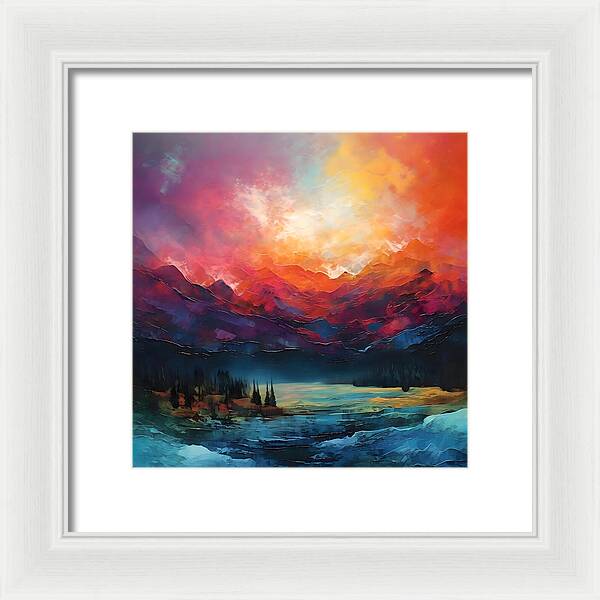 Violet Peaks - Framed Print