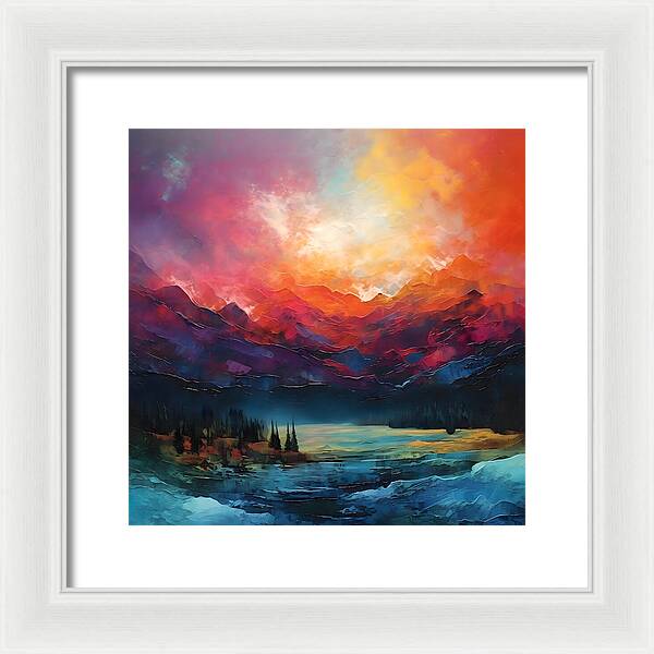 Violet Peaks - Framed Print