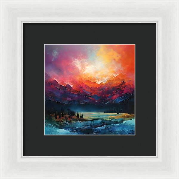 Violet Peaks - Framed Print