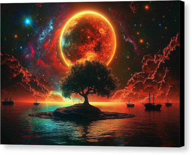 Voyage Under the Burning Sky - Canvas Print