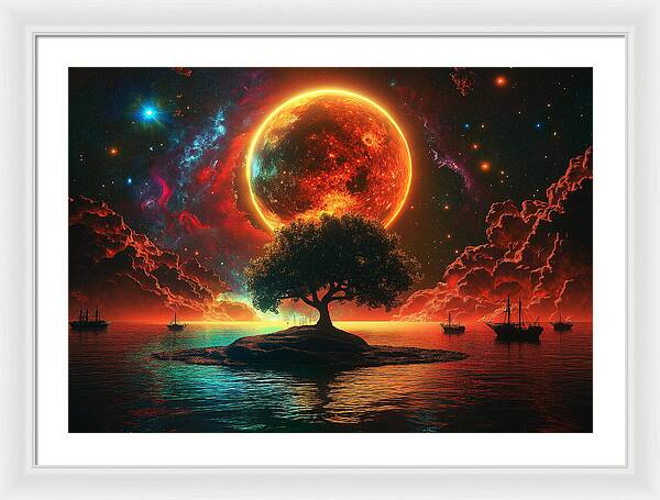 Voyage Under the Burning Sky - Framed Print