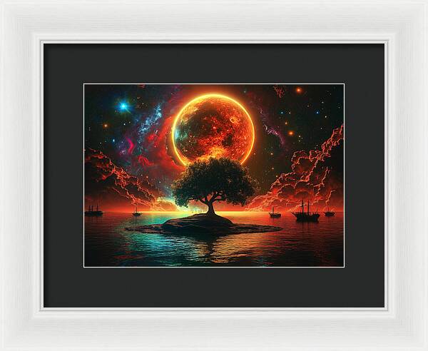 Voyage Under the Burning Sky - Framed Print