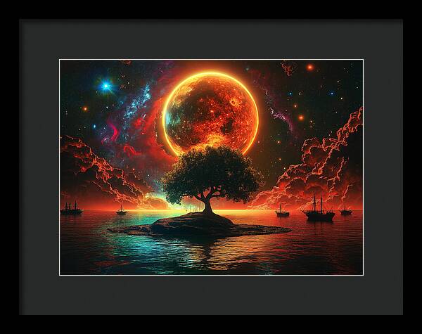 Voyage Under the Burning Sky - Framed Print