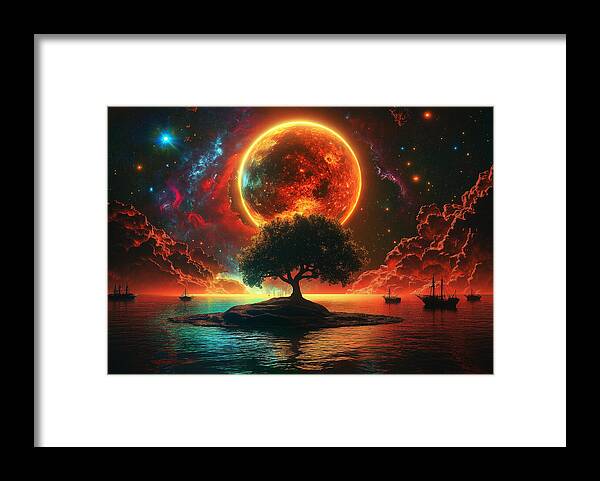 Voyage Under the Burning Sky - Framed Print