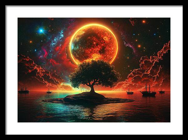 Voyage Under the Burning Sky - Framed Print