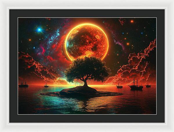 Voyage Under the Burning Sky - Framed Print