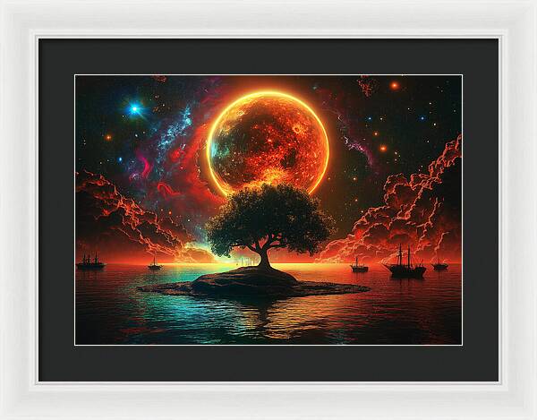 Voyage Under the Burning Sky - Framed Print