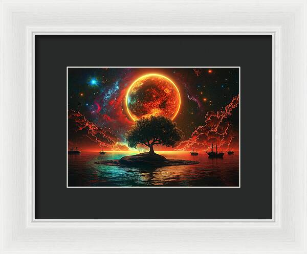 Voyage Under the Burning Sky - Framed Print