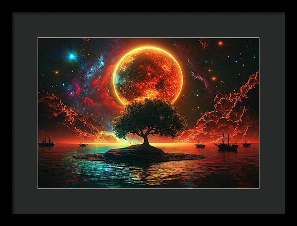 Voyage Under the Burning Sky - Framed Print