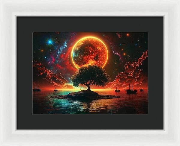 Voyage Under the Burning Sky - Framed Print