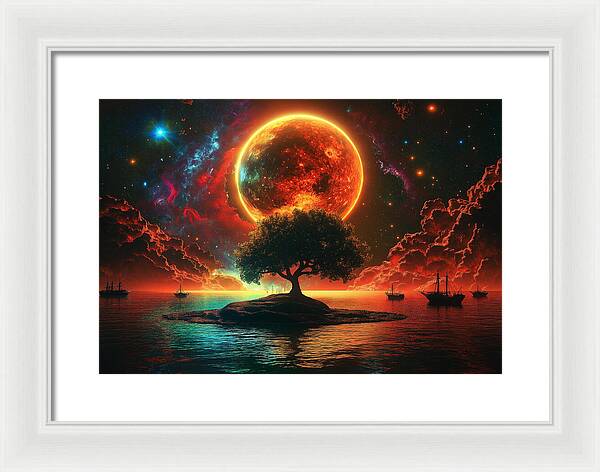 Voyage Under the Burning Sky - Framed Print